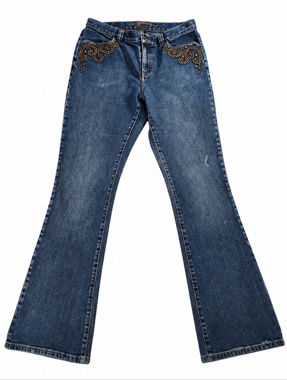 Ralph Lauren Lauren Jeans Co Y2K Studded Bootcut Flare Western Jeans 10